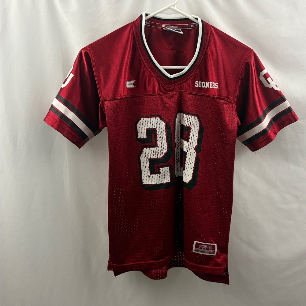 University of Oklahoma Sooners Jersey Football Kids Sz XL 7 Adrian Peterson #28